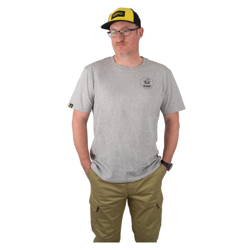 Black Cat Grey Marl T-Shirt XXL