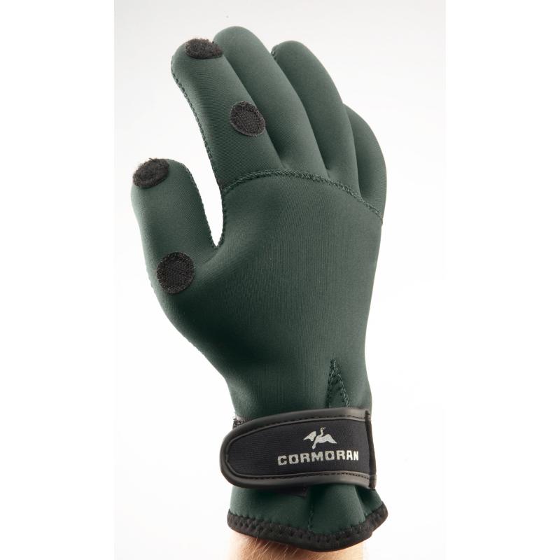 Cormoran Neopren Handschuhe dunkelgr&uuml;n/schwarz Gr.L
