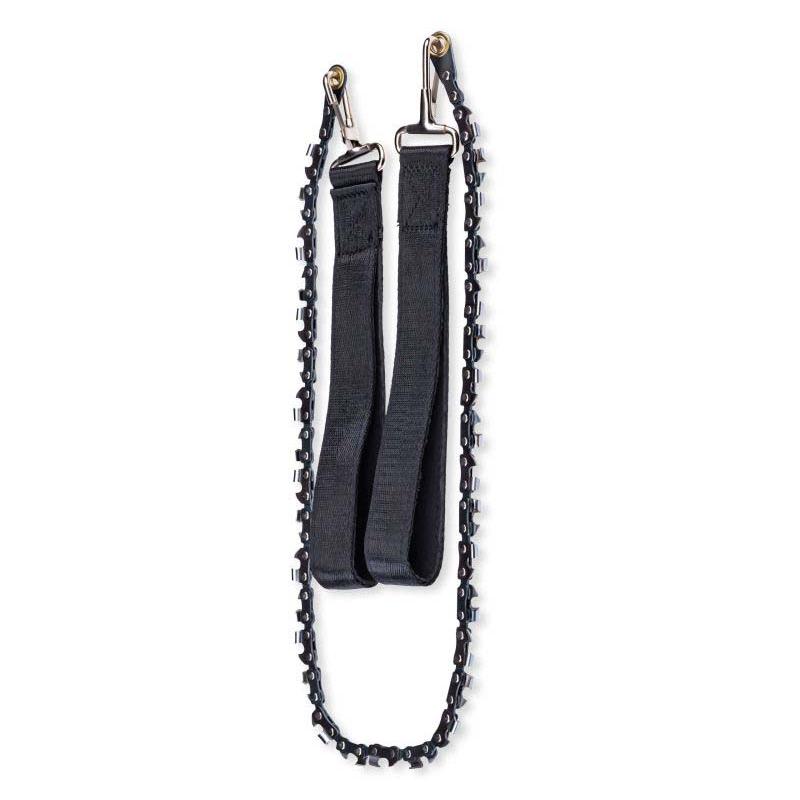 Herbertz Handkettens&auml;ge, 33 S&auml;gez&auml;hne, Karabiner, Nylon Handschlaufen Gepolstert, Schw. Etui