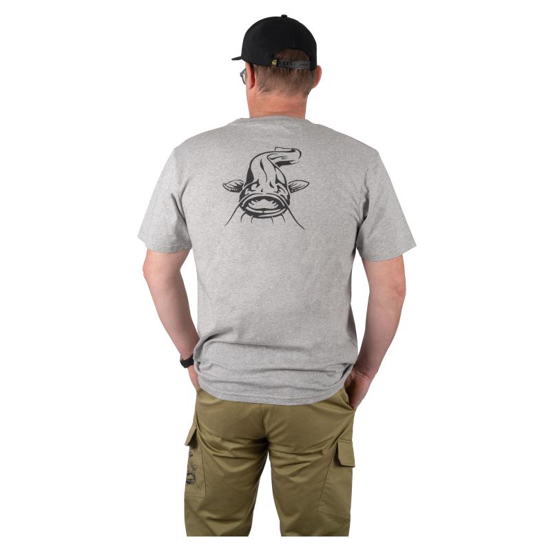 Black Cat Grey Marl T-Shirt Large