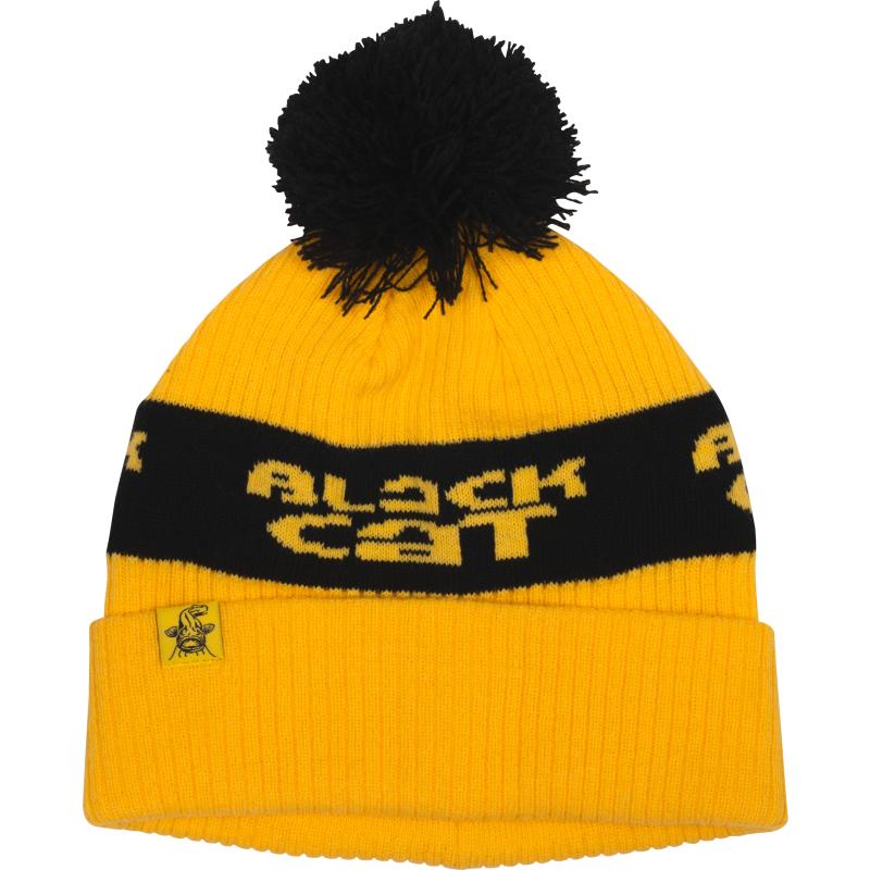 Black Cat Yellow Bobble Hat