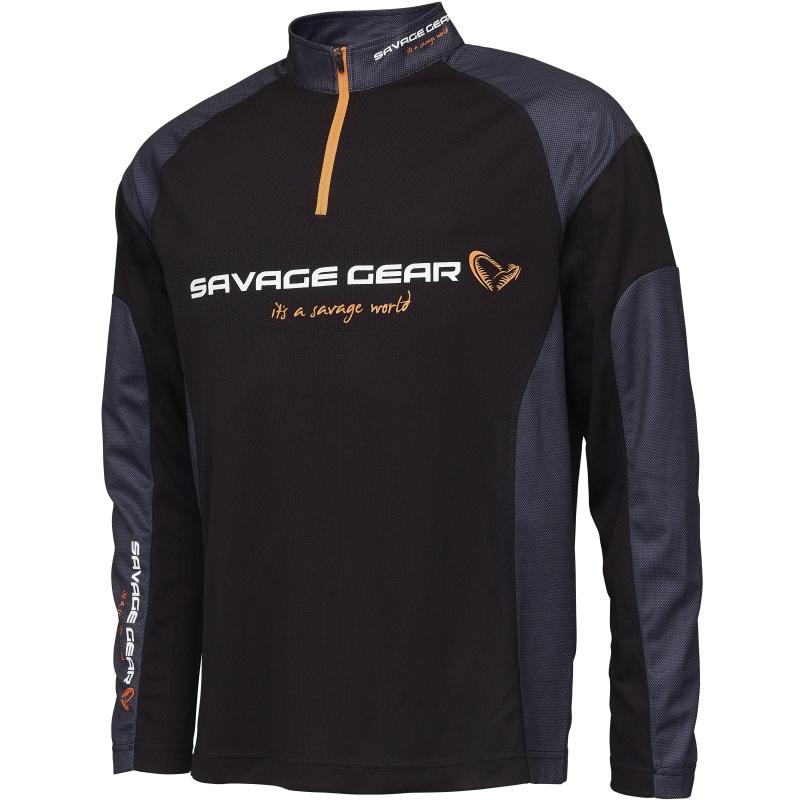 Savage Gear Tournament Gear Shirt 1/2 Zip Xxl Black Ink