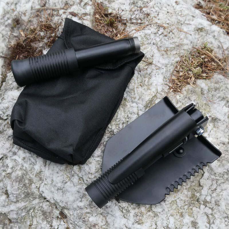 Cjh Klappspaten, A3 Stahl, Rostfrei, Schaufel, Spitzhacke, Kunststoff-Griff, Nylon-Etui