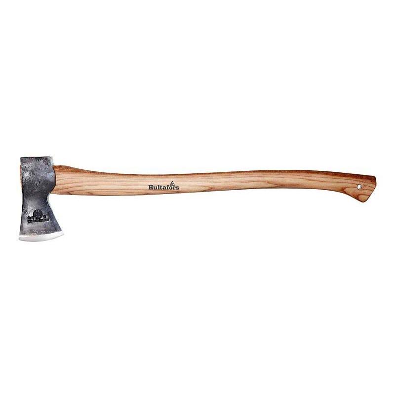 Hultafors Qvarfot F&auml;llaxt, Ovako Carbonstahl, Hickoryholz-Stiel, Kopfscheide Aus Braune Leder