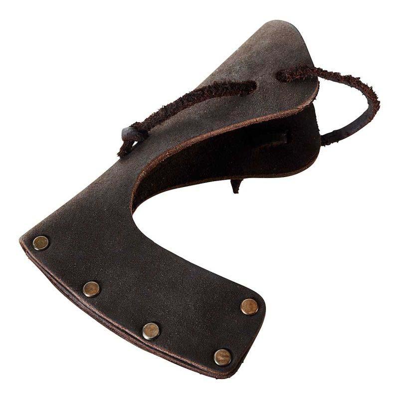 Hultafors Qvarfot F&auml;llaxt, Ovako Carbonstahl, Hickoryholz-Stiel, Kopfscheide Aus Braune Leder