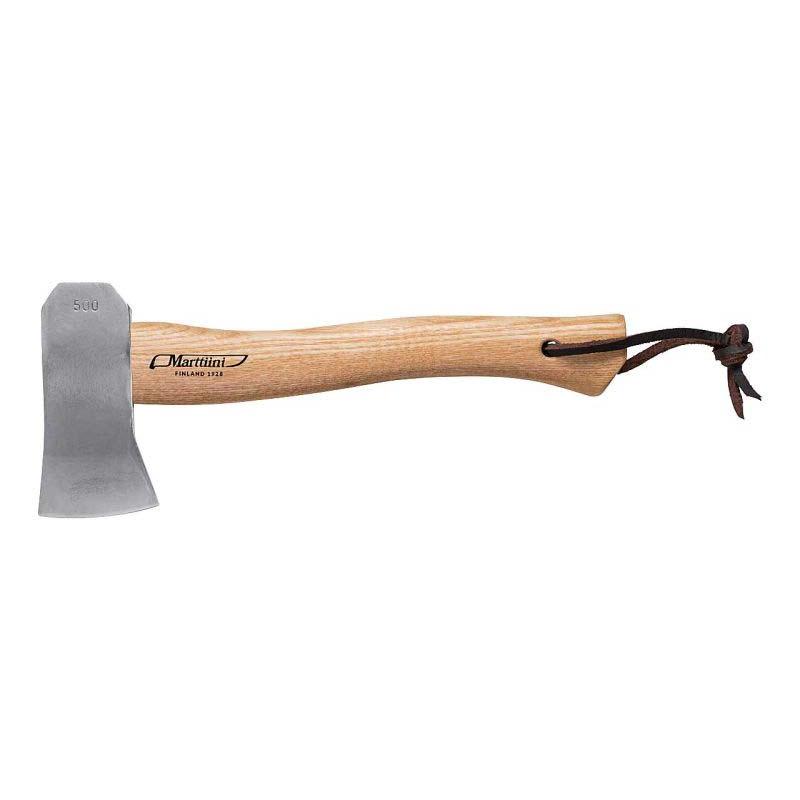 Marttiini Trekking Axt, 500G, Carbonstahl, Nicht Rostfrei, Geb&uuml;rstet, Eschenholz, Leder-Kopfscheide