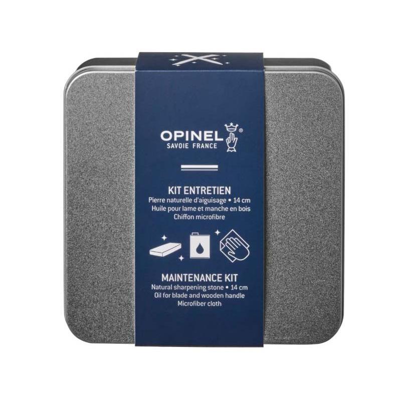 Opinel Pflege-Set, 3Tlg, Schleifstein, K&ouml;rnung 1000, Pflege&ouml;l 150 Ml, Microfaser-Tuch, Blechdose