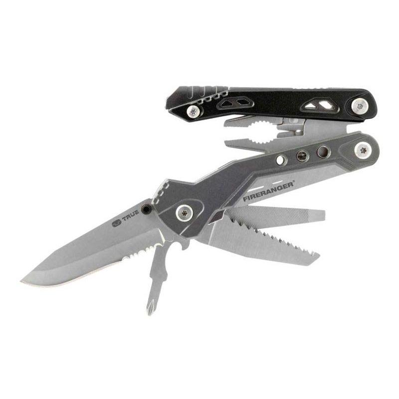 True Utility Fireranger Mini-Multitool, Rostfrei, Aluminium-Griff, Nylon-Etui, 10 Funktionen