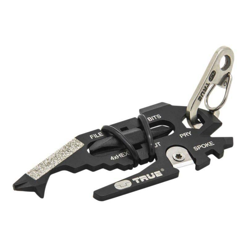True Utility Fishface Mini-Multitool, Aisi 420 Stahl, Rostfrei, Titan-Beschichtung, 18 Funktionen