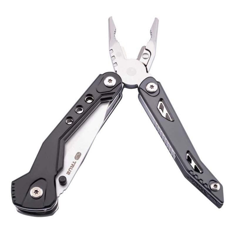 True Utility Handyone Mini-Multitool, Rostfrei, Alu, 9 Bits Mit Adapter, Nylon-Etui, 18 Funktionen