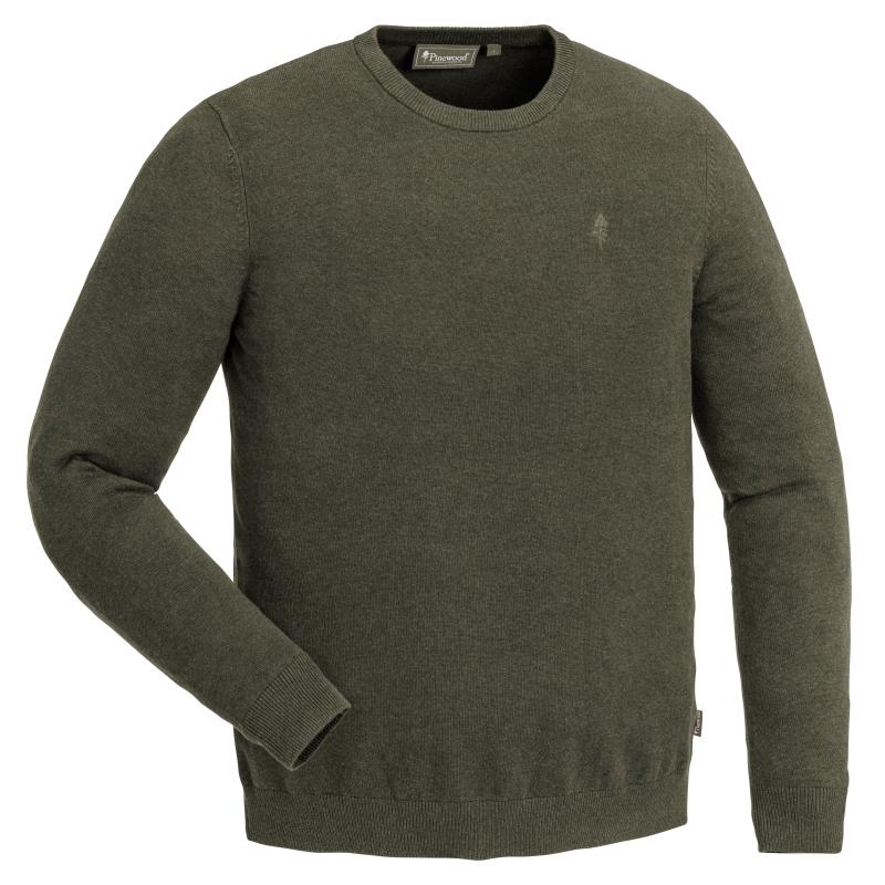 Pinewood V&auml;rnamo Crewneck Knitted Sweater Green Melange S