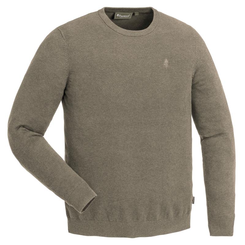 Pinewood V&auml;rnamo Crewneck Knitted Sweater Mole Melange XL