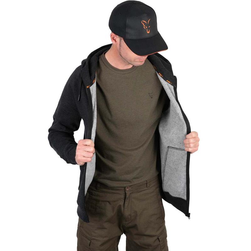 Fox Collection LW Hoody - Black / Orange - S