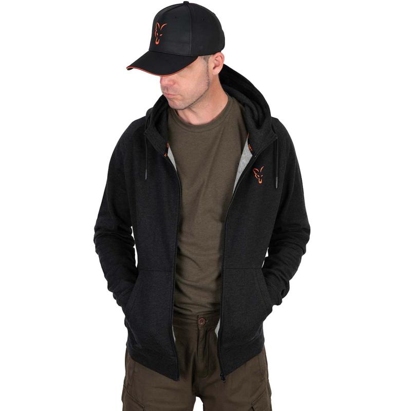 Fox Collection LW Hoody - Black / Orange - L