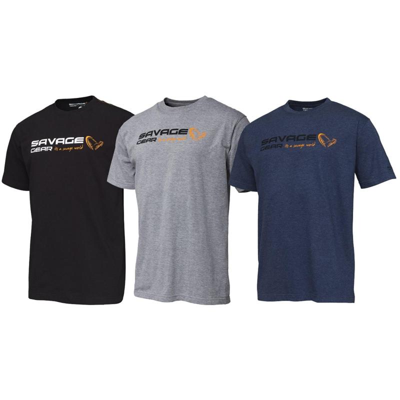 Savage Gear Signature Logo T-Shirt Xl Blue Melange