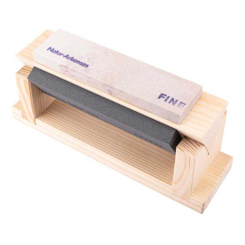 Herbertz Holzblock Mit 3 Abziehsteinen, 150X45X15 Mm, Sch&auml;rf&ouml;l