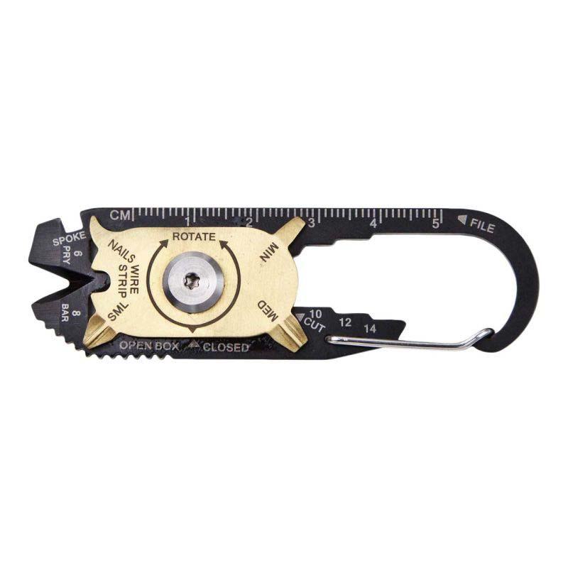 True Utility Fixr Mini-Multitool, Aisi 420 Stahl, Rostfrei, Leder-Etui, 20 Funktionen